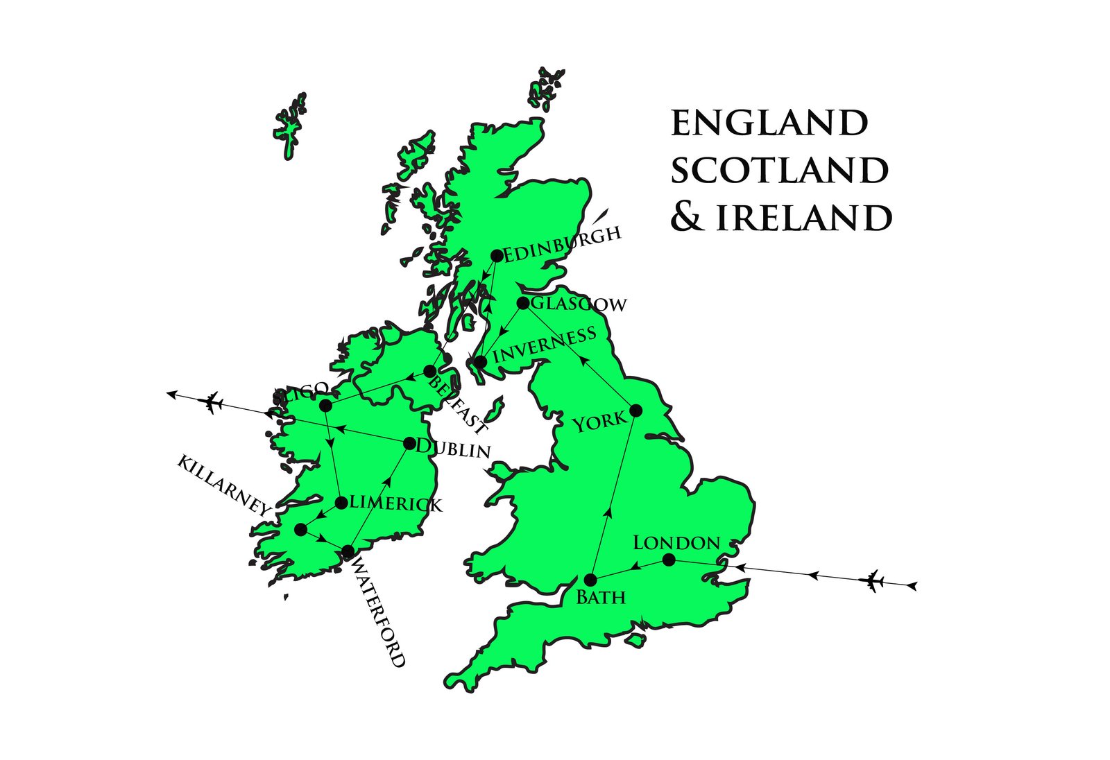 Map of South India itinerary